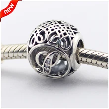 Подходит для Pandora Браслеты алфавит L талисманы с Ясно фианит 925 пробы серебро бусины