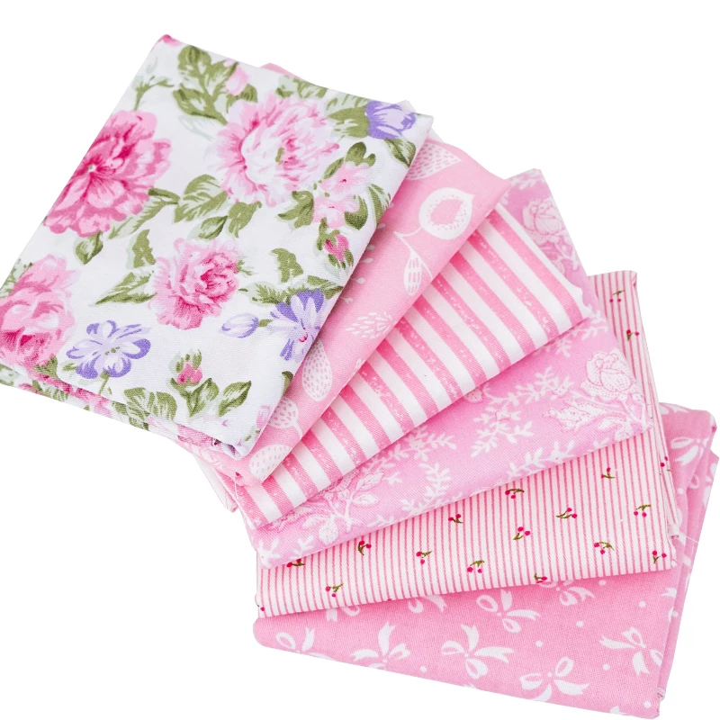 6 шт. 50*40 см саржевая хлопковая ткань с принтом розы Лоскутные материалы для шитья кукол DIY аксессуары ручной работы C052-1