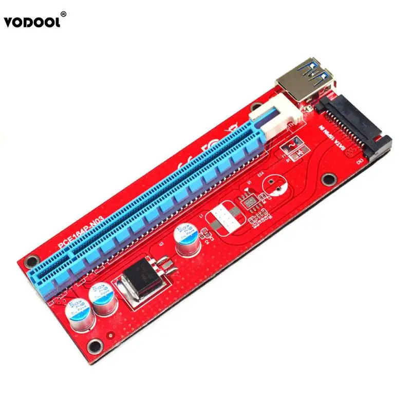 Новинка 007S PCI E расширитель переходная карта USB 3 0 164P Express 1x до 16x питания 6Pin SATA для