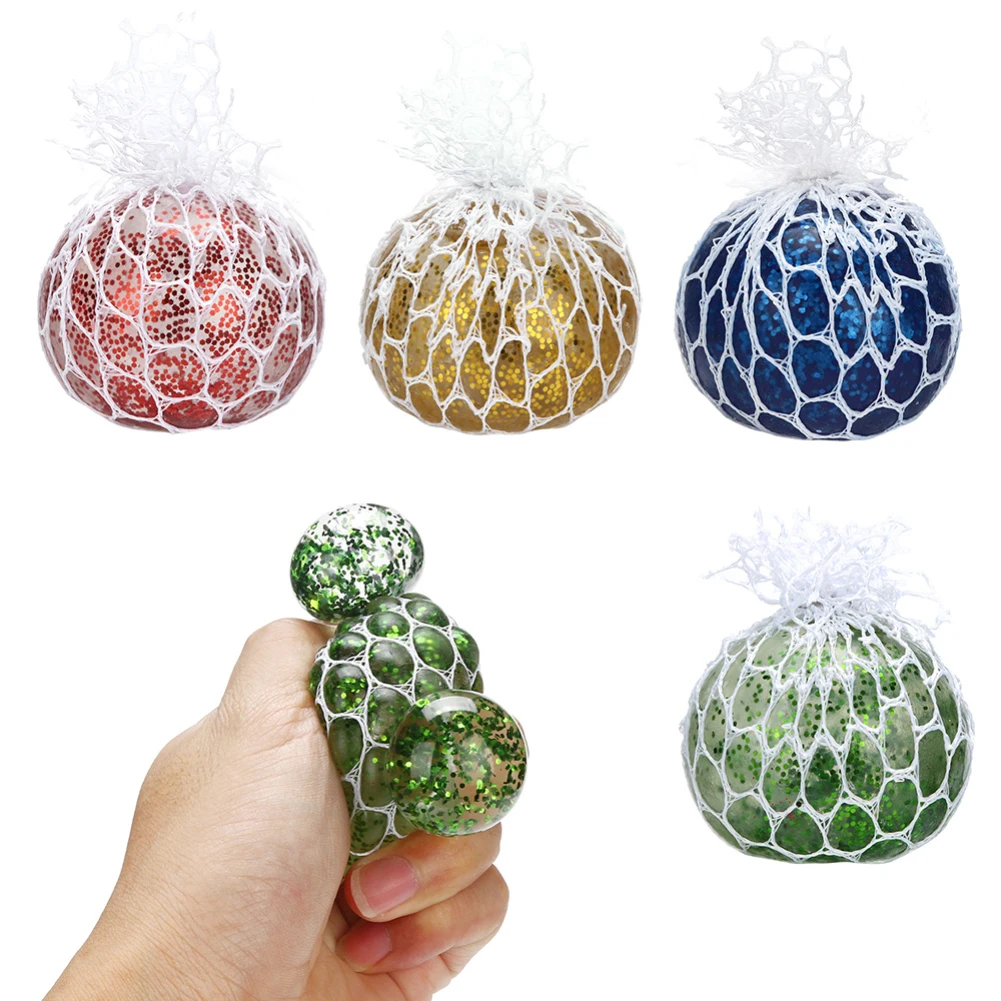 

Dropship 1pc Multi-color Soft Rubber Vent Decompression Hand Pinch Reticular Grape Ball Creative Whole Bad Decompression Tool
