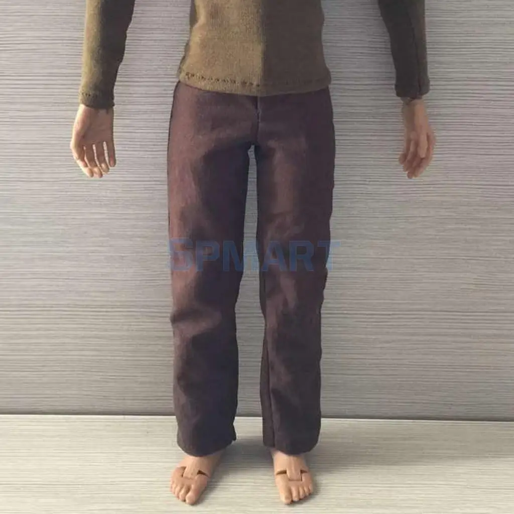 1/6 Scale Brown Trousers Pants with Belt for 12