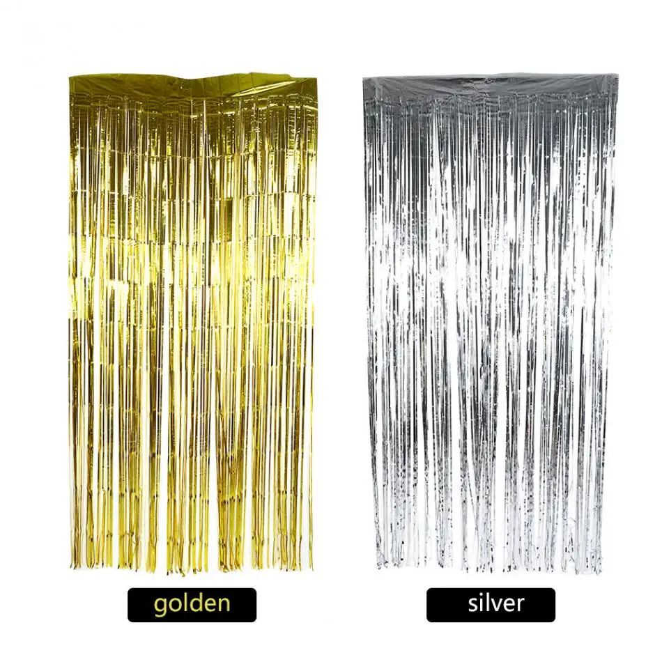 Fringe Foil Curtain Birthday Wedding Party Reusable Foil Tinsel Fringe Curtain Doorway Room