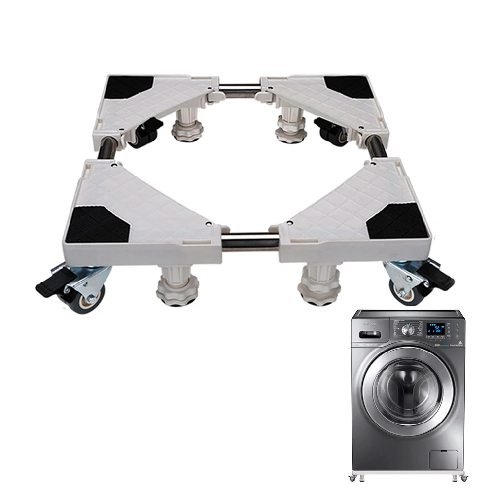 Adjustable Washing Machine Stand with 4 Locked Swivel Wheels Movable Portable... 