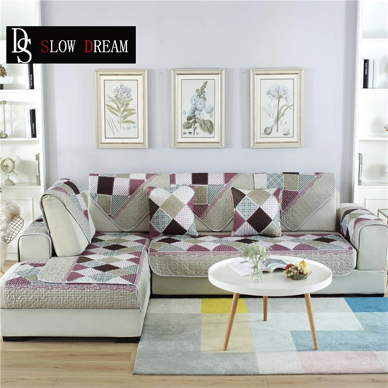 Sofa Cover роскошный жаккардовый диван для гостиной современный клетчатый угловой