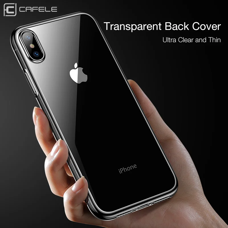 

CAFELE Plating Case for iPhone X XR XS Max Luxury Transparent TPU Soft Plated Phone Back Shell for iPhone XS XR 10 Silicone Case