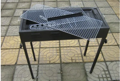 

Portable Charcoal BBQ Grill Folding Camping Barbecue Grill Metal Height-Adjustable Outdoor Stove