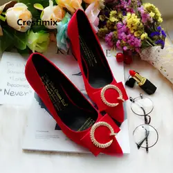 Cresfimix femmes hauts talons Женская модная красная обувь высокого качества из искусственной кожи на высоком каблуке Женская обувь без шнуровки