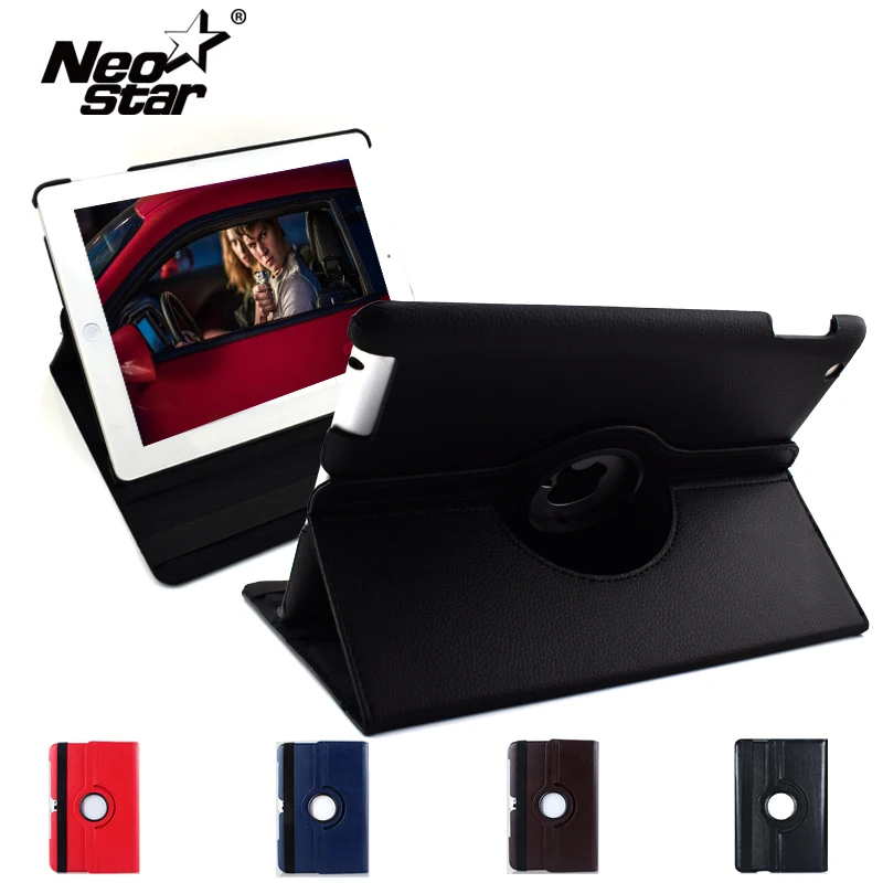 

NEO STAR Leather Case For iPad 2 3 4 9.7 Inch 360 Degree Rotating Auto Wake Up Sleep Leather Case +Screen Protector + Stylus Pen
