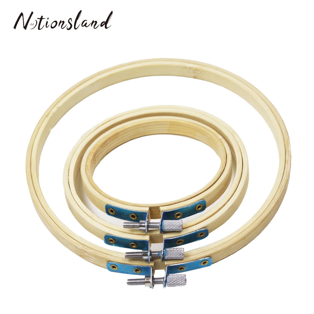 3 Sizes Embroidery Hoops Frame Set Bamboo Wooden Embroidery Hoop Rings