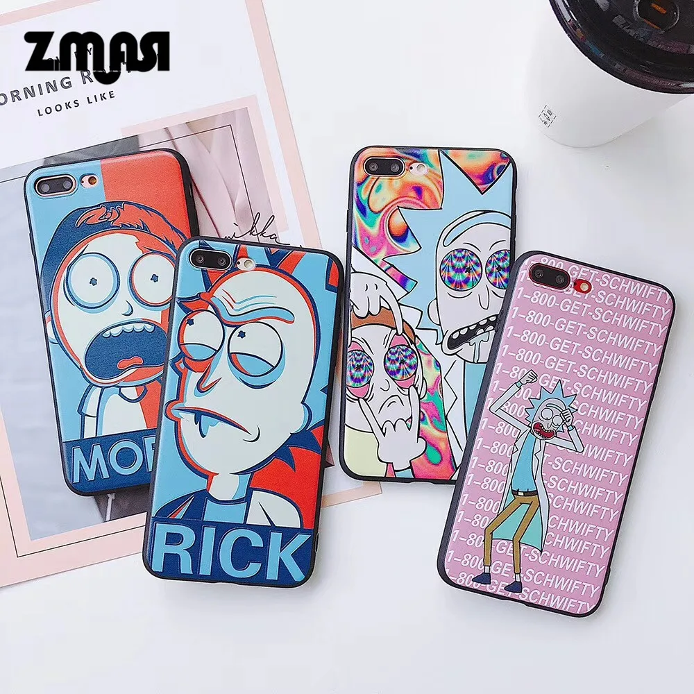 ZMASI мультфильм Морти рисунок чехол для iPhone X XS MAX XR телефон случаях 6 6S 7 8 Plus чехлы