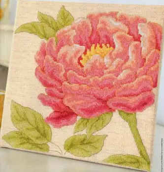 

Fishxx Cross-Stitch,Cross212-4 flowers[peony blossom] South Korea linen cloth,14CT kit
