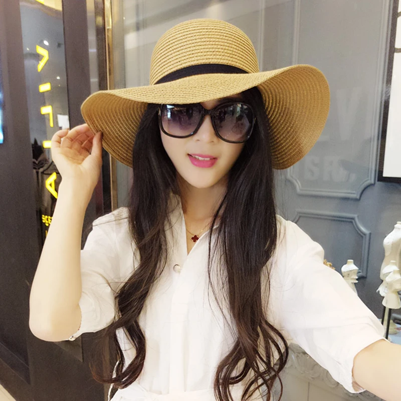 Летняя женская кепка s Dome бант лента Sombrero пляжная Дамская солнцезащитная Кепка