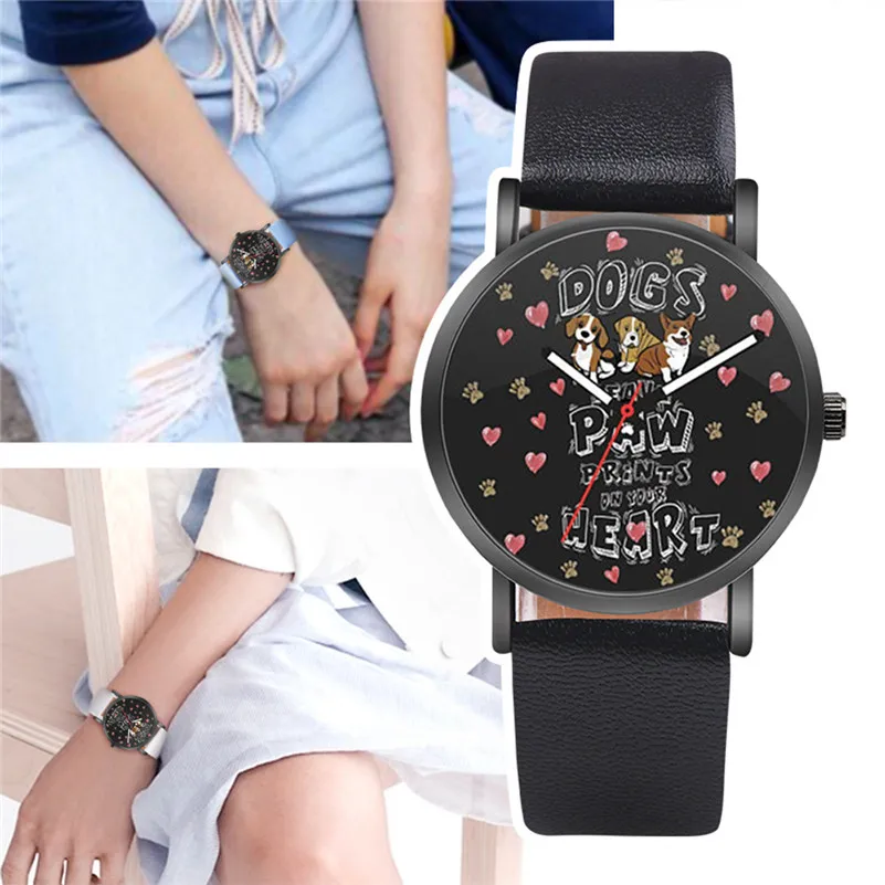 Newly Design Watch Women Leather Strap Cute Girls Animal Colorful Casual Alloy Analog Quartz Round Watch relogio feminino M23 (6)