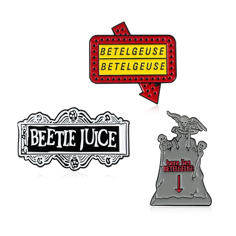 Эмалированная брошка BETELGEUSE BEETLE JUICE брошь в виде уличного билборда готическом