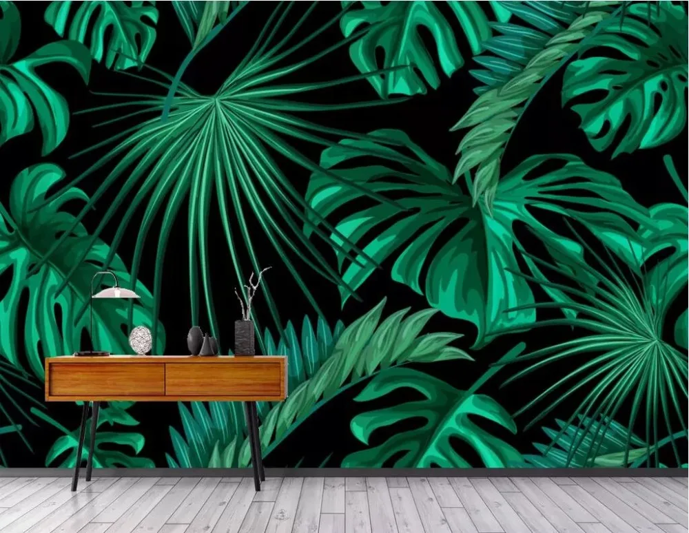 Beibehang пользовательские Обои фреска фото скандинавском стиле простой небольшой свежий тропический лес банановый лист гостиная спальня стены