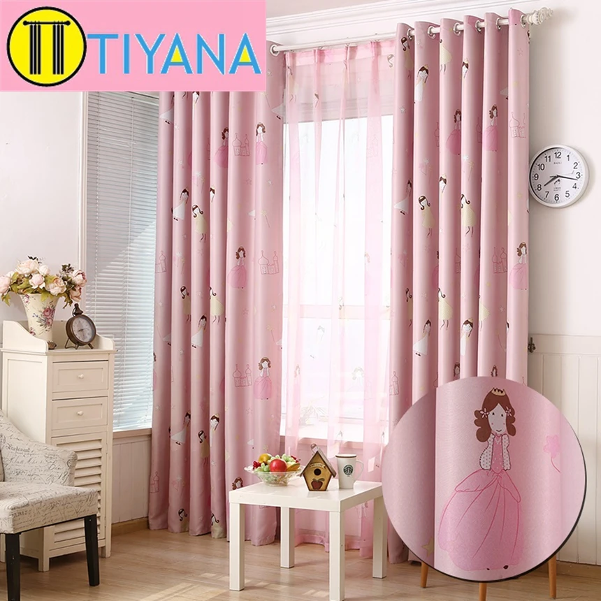 Tiyana Cortinas Cortina Hermosa Princesa de Hadas de Dibujos Animados Para Niños Dormitorio Cortina Cortinas Rosas wp139 birthday party supplies|30 pin dock connector30 stamp - AliExpress
