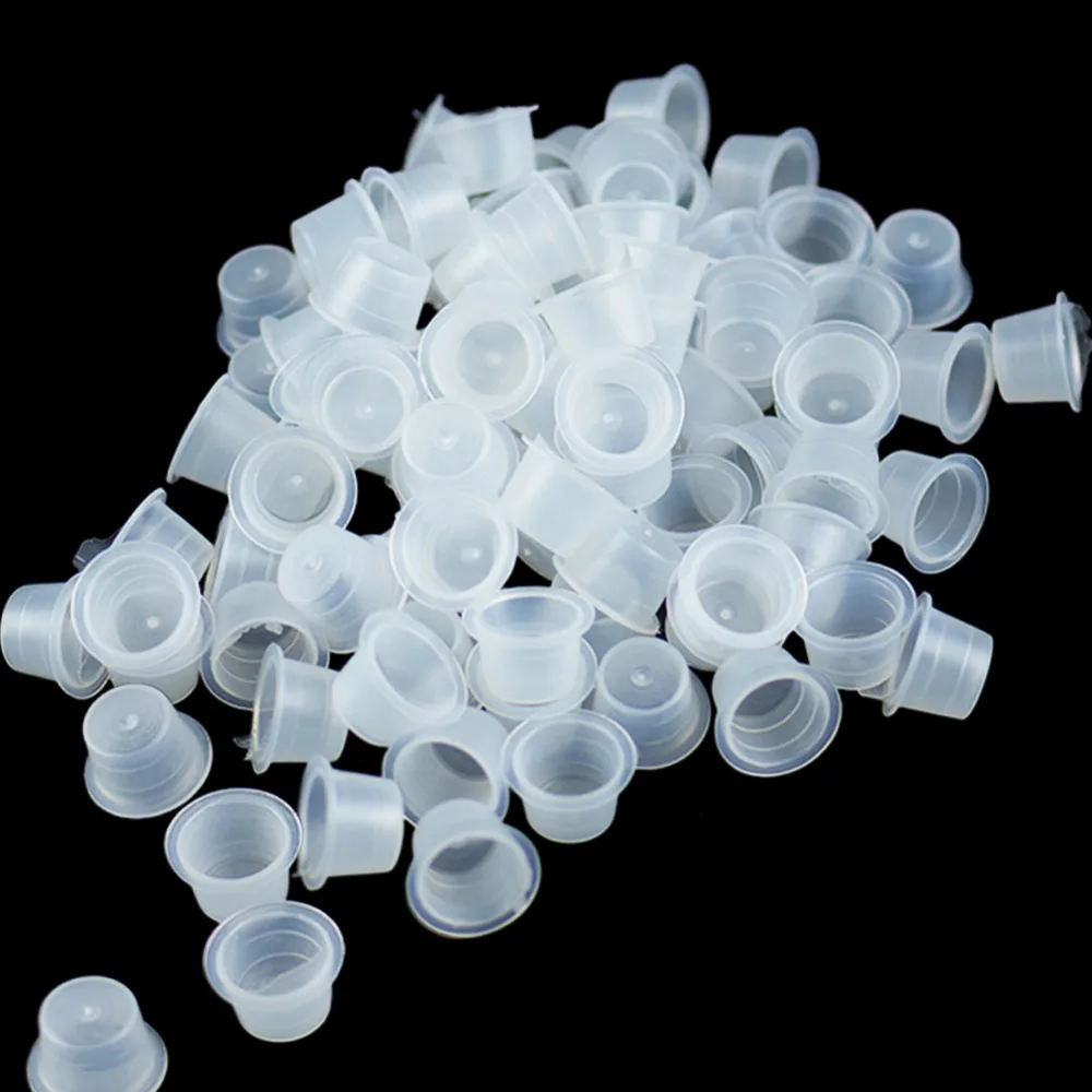 

100pcs Middle Size Ink Cups Makeup Eyebrow Pigment Disposable Contain Tattoo Accesories Kits Accessories
