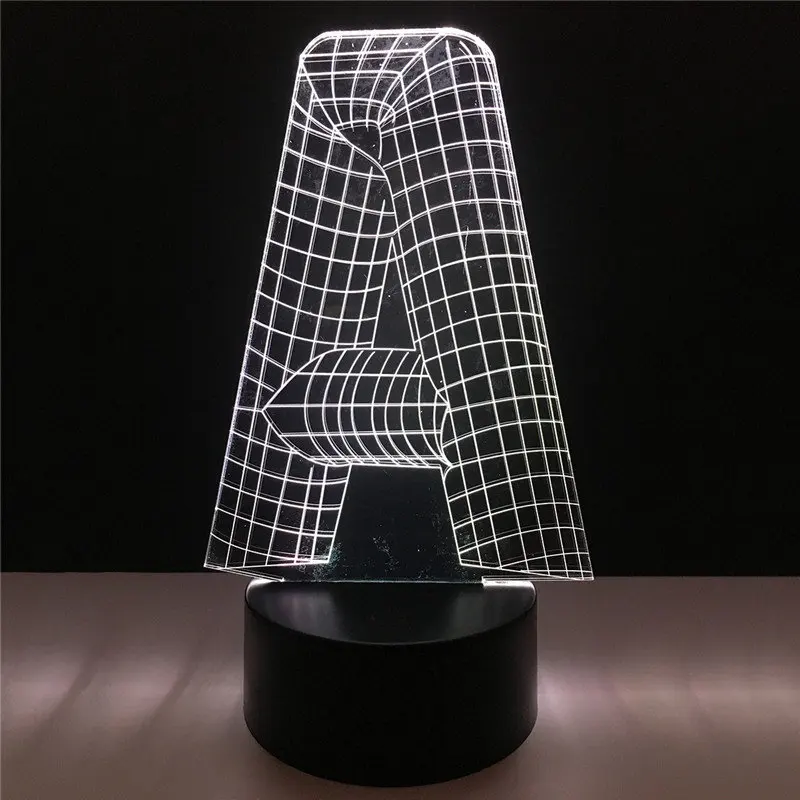 

USB Color Changing LED Gradient Night Light 3D Visual Letter Alphabet Panel Acrylic Novelty Indoor Decor Lamp Children's Gifts