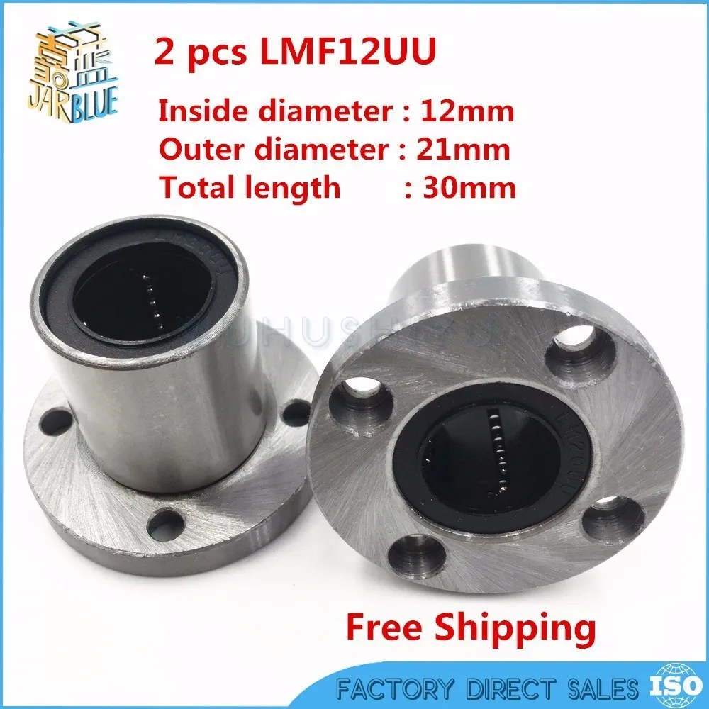 LMF12UU Бесплатная доставка для 12 мм фланец линейный шарикоподшипник для 12 мм линейная рукоятка cnc части lmf12