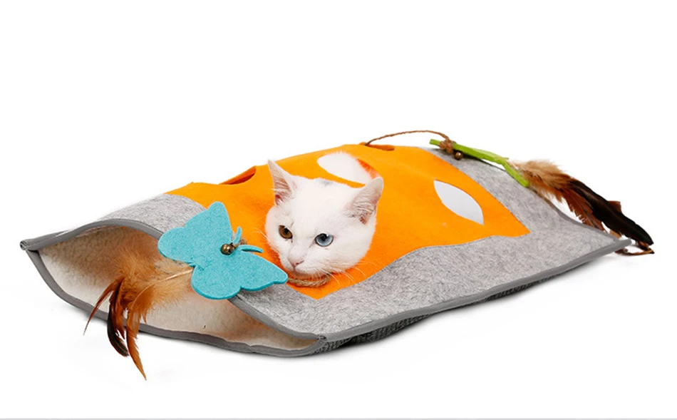 Одеяло-кровать для кошек, развивающие игрушки для кошек, колокольчик, палатка для кошек, игровой туннель для домашних животных, спальная кровать, домашний коврик для домашних животных, товары
