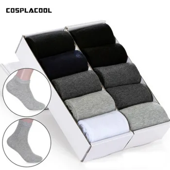 

[COSPLACOOL]5 Pairs/Gift Box Men Socks Dresses Business Socks Men High Quality Meias Male Elastic Absorbent Calcetines Hombre