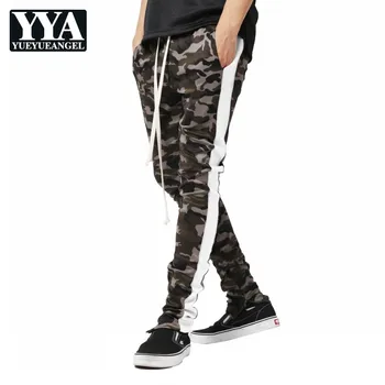 

New Side Stripes Camouflage Men Pants Zipper Joggers Pencil Pants Men Hip Hop Sweatpants Pantalon Hombre Streetwear Trousers Men