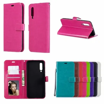 

100pcs/lot Crazy Horse Stand Leather PU+TPU Cover Case With Card slot For Xiaomi Mi9 SE mi 9T A2 6X Redmi 7 Note 7