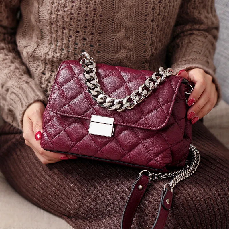 Beste NIGEDU vrouwen schoudertas kleine luxe handtassen vrouwen tassen designer Lederen Dames Crossbody tas Diamantrooster Vrouwelijke Totes