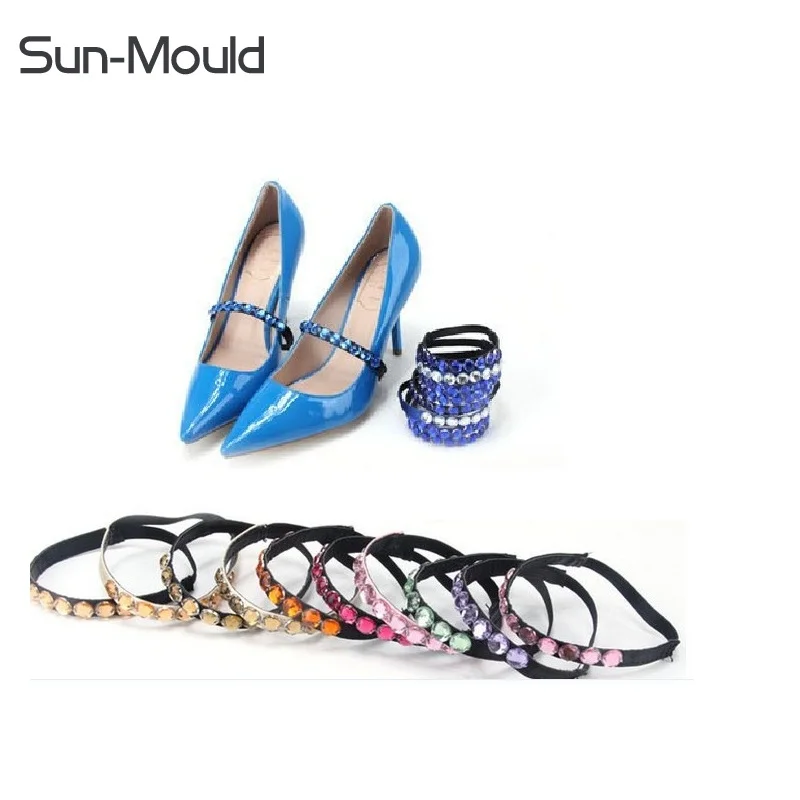 

New universal wedding sport outside high heeled flat shoes safety clips strap locking shoe crystal shoelace belt 4pairs/lot