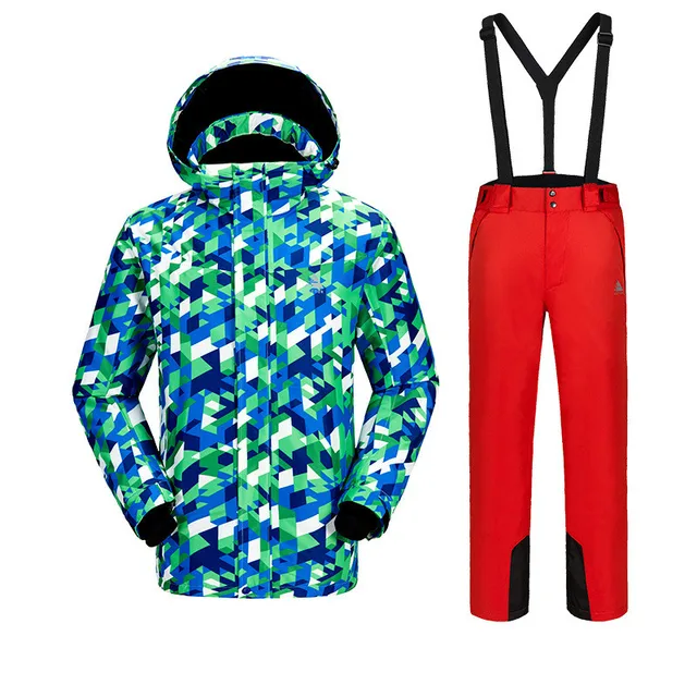 Outdoor Men's Winter Ski Suit Warm Windproof Breathable Waterproof Ski Suits Camouflage Men's Ski Jacket Ski Pants Size S-XXL