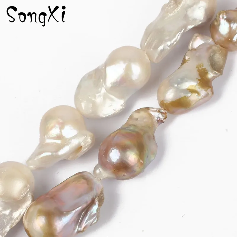 

14-28mm Natural White Light Purple Freshwater Baroque Pearls Loose Beads for Jewelry Making Diy Necklace Bracelet Jewellery 15''