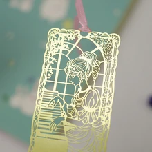 Медная квадратная Закладка полые Вишневое дерево и кошка Закладка-шарик 8 стиль пианино Девушка Скрипка закладки коллекционные вещи подарок для чтения