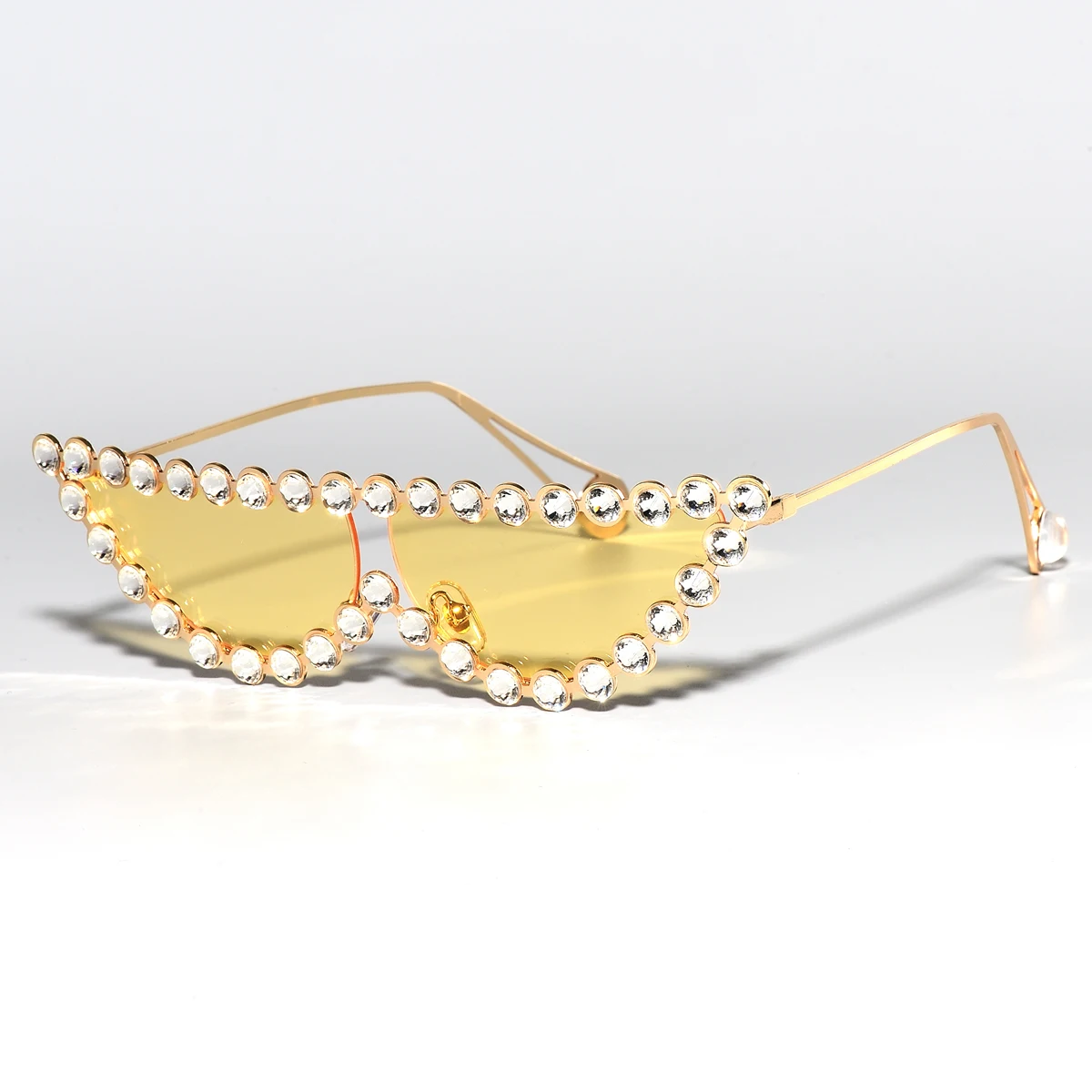 Роскошные женские солнцезащитные очки больших размеров с бриллиантами кошачий глаз, модные очки UV400 в винтажном стиле 47832