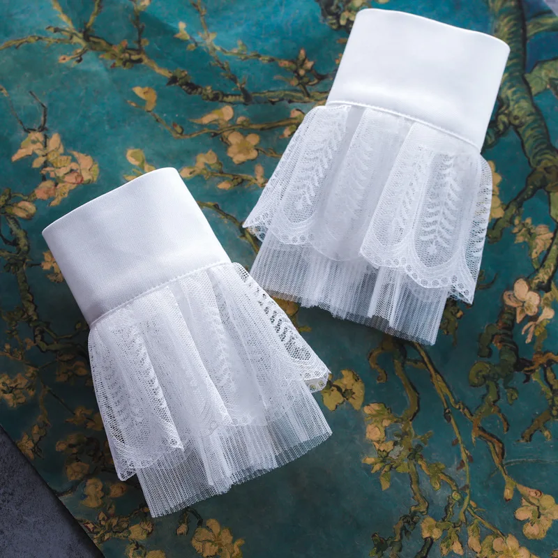 MIARA. L корейский двойной кружево сетки складной чаша для рук комплект осень/зима для женщин вязаный свитер Прихватки для мангала фальш