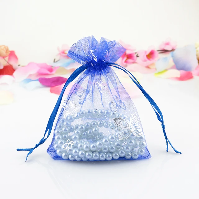 Hot 200pcs Lot Royal Blue Organza Bag 9x12cm Small Wedding Hot 200pcs Lot Royal Blue Organza Bag 9x12cm Small Wedding Decoration Jewelry Packaging Bags Favor