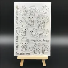 Cute squirrel Transparent Clear Silicone Stamp/Seal for DIY scrapbooking/photo album Decorative clear stamp sheets A698