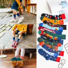 Магазин Crazy Fly Модные мужские забавные носки зимние длинные хлопковые Ретро женские носки креативные Носки для скейтбординга пара забавных носков Meias 1 пара