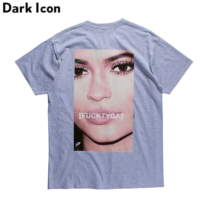 DARK ICON Spoof Tyga Hip Hop Tshirts 2019 Summer Printed T-shirt O-neck Casual Tee Shirt Short Sleeve Men Clothing Cotton 3XL