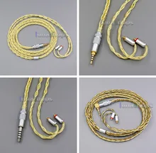 8 Core Extremely Soft 7N OCC Pure Silver + Gold Plated Earphone Cable For Shure se535 se846 se425 se215 MMCX tbjs LN005965 bgvp m1 apt x bluetooth v4 2 cable for mmcx earphones hifi 8 core occ silver plated cable with microphone for shure for ue