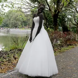 Простой Свадебные платья с цветами бальное платье талии элегантный роскошный без бретелек Топ в пол нашивки