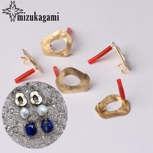 Altın Çinko Alaşım Düzensiz Geometrik Küpe Bankası Konnektörleri Linker 6 adet/grup DIY Damla Küpe Takı Aksesuarları