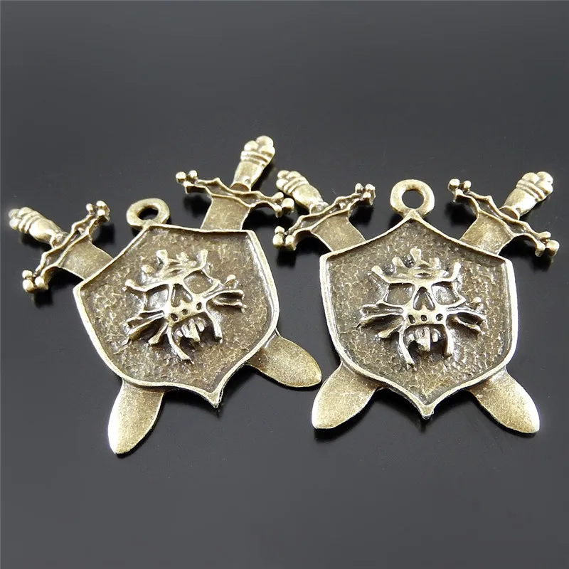 

(5Pieces)Vintage Man Creative Alloy Necklace Pendant Unisex Bracelet Charms 43*42mm Bag Hanger Jewelry Handmade Crafts 52079