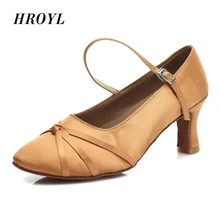 Новое поступление; атласная Женская обувь; обувь для латинских танцев для девочек; бальные туфли на каблуке 5 см/7 см; ; Dorpshopping