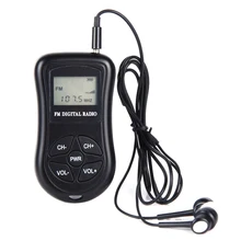 Черный Портативный карманный мини ЖК-дисплей FM Радио батарея питание стерео ручной ABS наушники приемник Цифровой