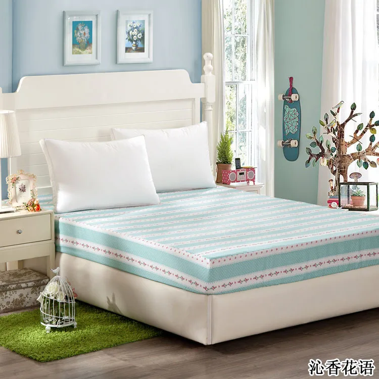 Cotton Fitted Sheet Single Double Bed Sheets Fitted Cover Twin Queen