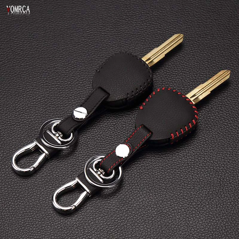 2 кнопки автомобильный чехол для ключей для Mitsubishi colt lancer outlander grandis pajero sport Кожаный Автомобильный брелок для ключей аксессуары для дистанционных ключей