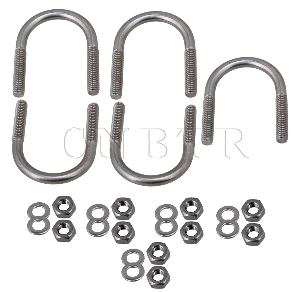CNBTR 5 x 304 Stainless Steel U Bolts U Screws M6 Fit 27mm Dia Pipeline
