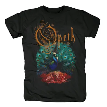 Camiseta de algodón con estampado de pavo real Rock de Suecia y Opeth, Ropa de calle gótica, Estilo Vintage, 100%, Metal pesado, 20 diseños