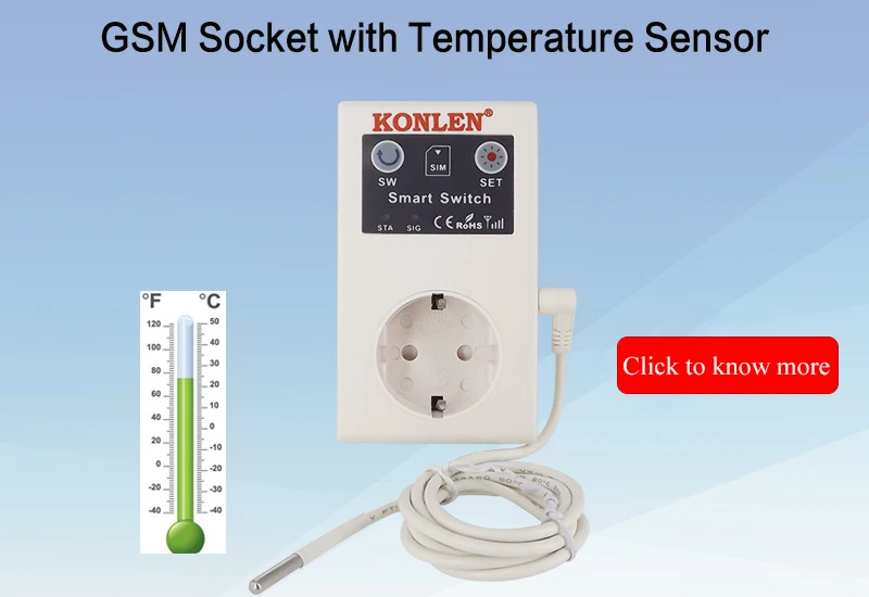 power socket with temperature sensor