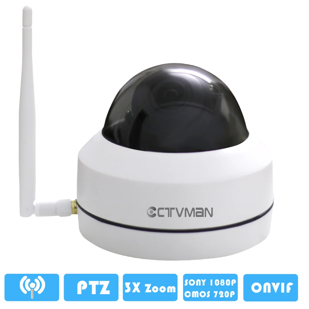 CTVMAN ip-камера видеонаблюдения с поддержкой Wi Камера Wifi PTZ купольная камера H.264 наружного наблюдения Камера s 1080 P Водонепроницаемый панорамирование/наклон/зум 3X H.264 ИК